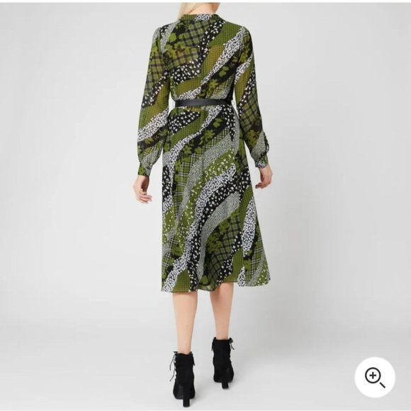 Michael kors womens Dress evergreen button down closure with belt new sz 2X - Picture 4 of 11